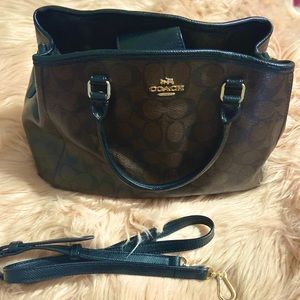 Coach Margot Signature Carryall Satchel Brown/Black